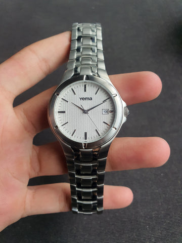 Yema Ladies Watch Silver Chain White Dial 35mm Quartz Watch